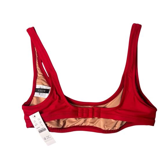 J.Crew Red Scoop Neck Bikini Top Small | Heritage Swimwear NWT - Picture 2 of 3